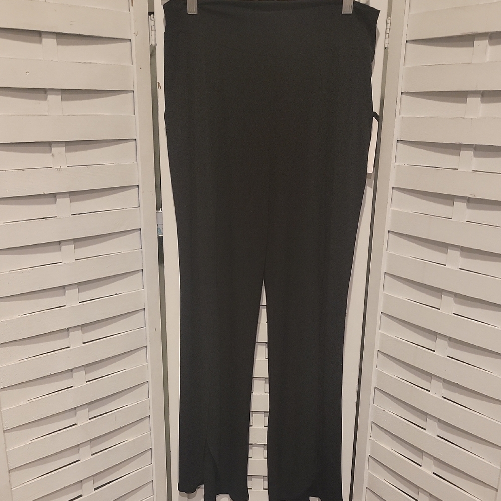 NWT Clara Sun Woo Black Front Center Slit Pants Size Large